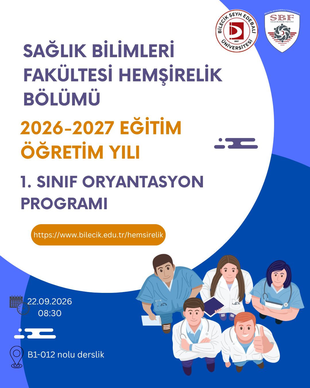 2026-2027 Eğitim-Öğretim Yılı 1. Sınıf Oryantasyon Programı